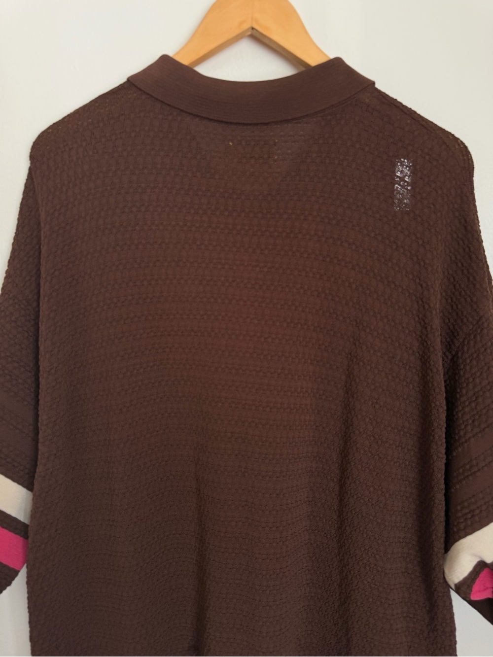 Golf Wang Caddy Stripped Polo Men Size XXL Brown Pink White Pullover - Picture 5 of 8